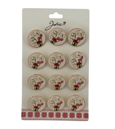 Set 12 Brose Martisor pentru Copii, Jolie, Model Primavara, Multicolor