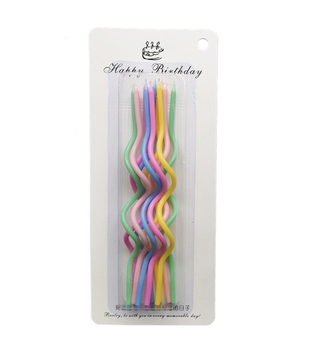 Set 10 Lumanari de Tort, Flippy, Model Spiralat, 17 x 0.34 cm, din Ceara, Multicolor