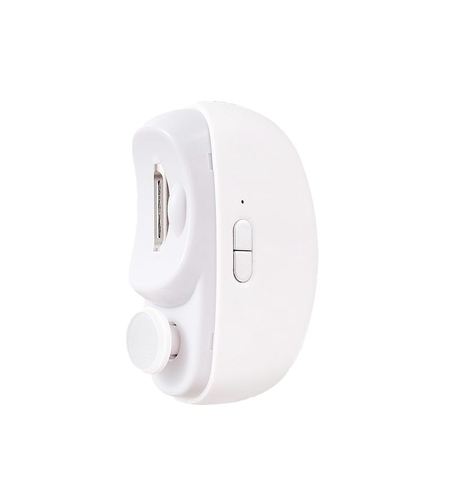 Unghiera Electrica 2 in 1, Flippy, Taiat si Slefuit, 2 Viteze, Lumina LED, Design Ergonomic, Compartiment Resturi, Portabila, Silentioasa 65 db, USB-C, Manichiura, Ideal Pentru Copii si Adulti, 8.5 x 6.8 x 3.3 cm, Alb