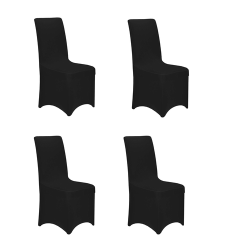 Set 4 huse pentru scaune de evenimente, marime universala, poliester si spandex, negru