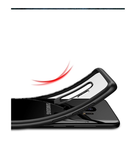 Husa Samsung Galaxy S9 Plus Tpu Transparent cu margini colorate negru