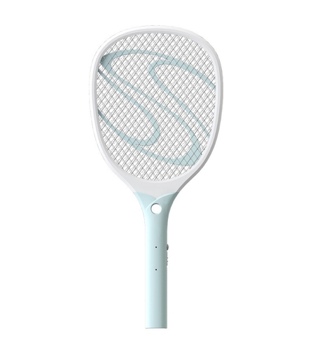 Paleta Electrica pentru Tantari, Muste sau Insecte LED, Flippy, Reincarcabila, Incarcare USB, Plastic, Casa si Gradina, Anti-insecte, Alb-Albastru