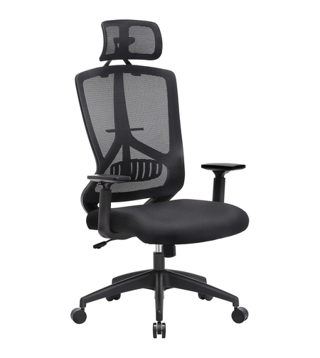 SONGMICS Scaun de birou ergonomic cu tetiera si suport lombar, reglabil, mecanism balans, maxim 120 kg, 70x70x133 cm, negru