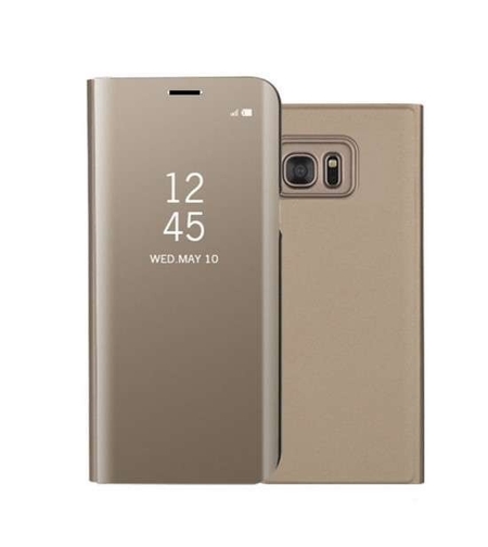 Husa Huawei Y6 2019 Flip Cover Oglinda Auriu