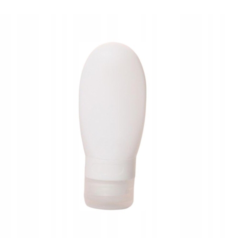 Recipient Portabil din Silicon Elegant de Voiaj, Sticla de Calatorie, Flippy, Potrivita pentru Lotiune, Sampon si Alte Lichide, Anti-scurgere, cu Posibilitate de Reumplere, Capacitate 90mL, Alb