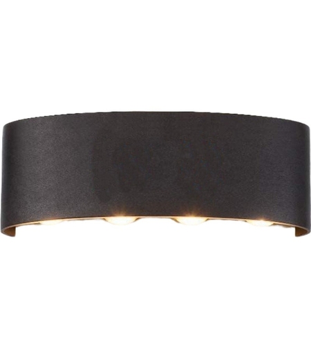 Aplica pentru Perete, Flippy, Interior/Exterior, Rezistenta la Umezeala, 8 W, Aluminiu, Negru, 22x8 cm