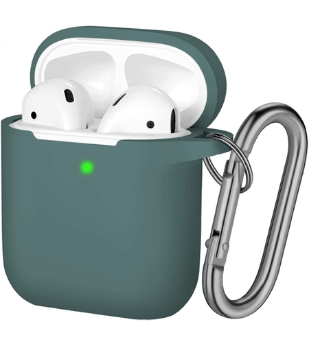 Husa AirPods cu Inel Prindere Verde Inchis