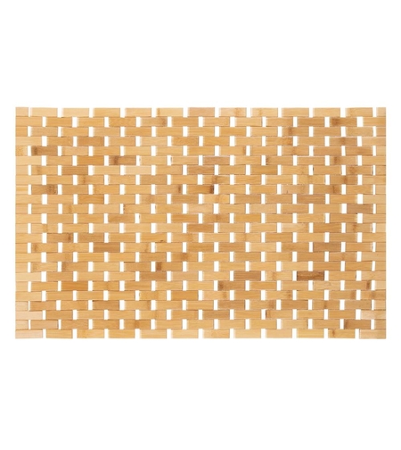 Covor antiderapant din bambus pentru baie, lamele verticale, 50x80 cm, maro natur