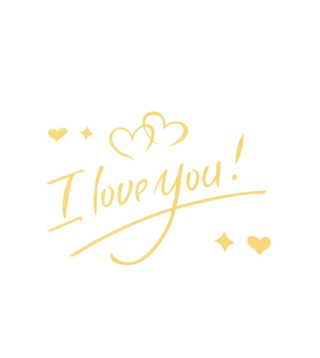 Autocolant I love You, Flippy, Tematica Iubire, 21x29 cm, Auriu