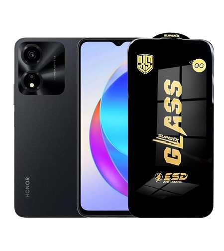 Folie de Protectie pentru Honor X5 Plus, Vafy, Sticla Securizata ESD, Margini Negre, Rezistenta la Zgirieturi, Antistatica, 0.35 mm, Transparenta