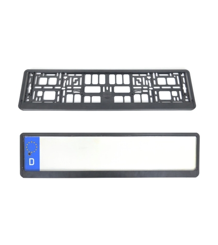 Suport Placute de Imatriculare, Flippy, Standard European XC-W341, din Plastic, Rama pentru Placute, 52.7 x 13 x 1.2 cm, Negru