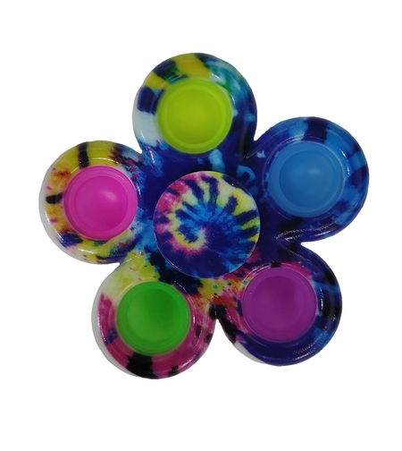 Jucarie antistres simple dimple fidget toy spinner cu 5 buline, Multicolor Rainbow