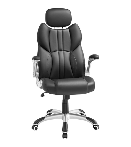 SONGMICS Scaun de birou ergonomic cu brate rabatabile, reglabil pe inaltime, suport cap ajustabil, 70x70x137 cm, negru