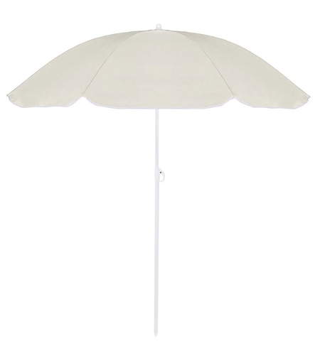Umbrela de plaja pliabila cu inclinare reglabila, diametru 160 cm, bej