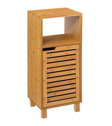 Dulap baza 5Five Sicela cu rafturi, bambus si MDF, 33x28x80 cm, natur