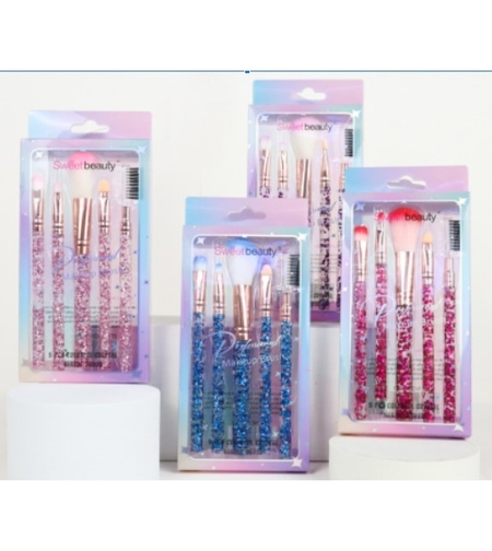Pensule pentru makeup, set de 5, multicolor
