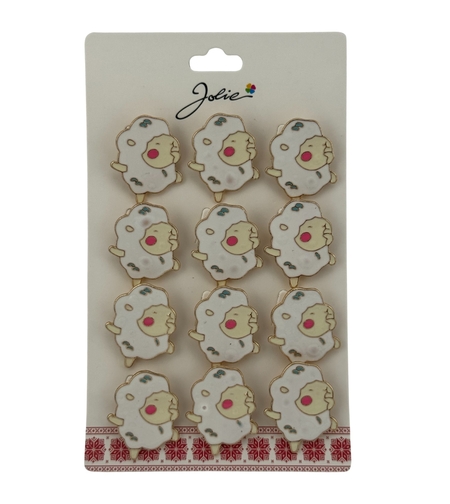 Set 12 Brose Martisor pentru Copii, Jolie, Model Oita Dansatoare, Alb