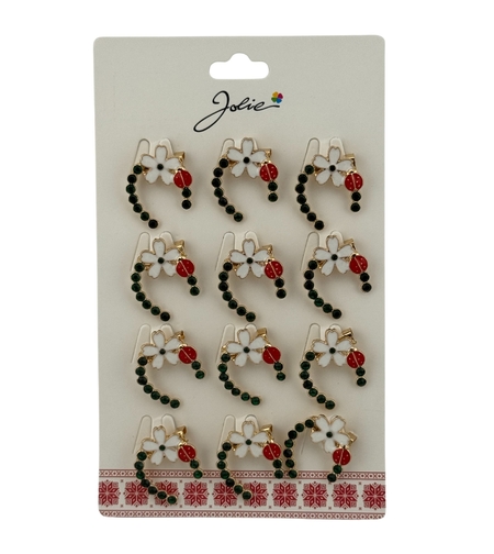 Set 12 Brose Martisor Primavara, Jolie, Model Potcoava cu Floare si Buburuza
