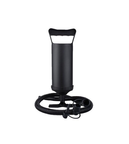 Pompa manuala pentru umflat obiecte gonflabile , colace , saltele , cu 3 adaptori pentru interconectare si furtun, negru, Flippy