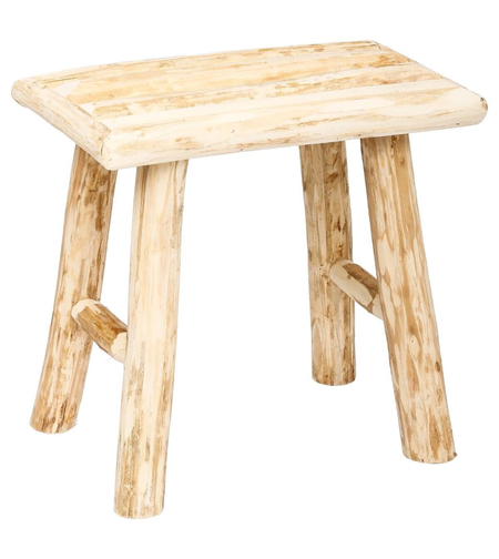 Taburet Atmosphera Woody din lemn natur, 31 cm, bej