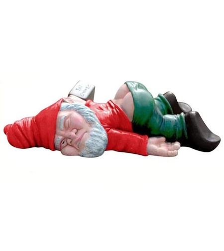 Decoratiune pentru Gradina, Flippy, Model Pitic de Gradina Beat, Statuie Amuzanta pentru Gradina, Decor pentru Gradina, Gnom Beat, 15 cm, Rosu