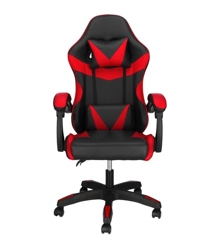 Scaun birou pentru gaming, ergonomic, suport lombar si tetiera, 114-123x55x50 cm, negru si rosu