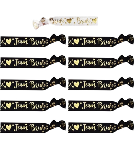 Set 11 Bratari, Flippy, pentru Petrecerea Burlacitelor, din Panza, Marime Universala, Alb/Negru