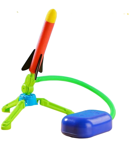 Jucarie pentru copii, lansator rachete cu piciorul, un lansator, 3 rachete, fara lumina, model 2