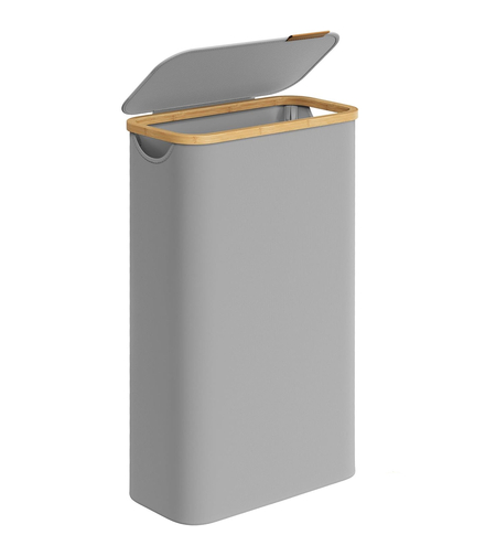 SONGMICS Cos rufe slim pentru spatii inguste, sac detasabil, 65 litri, 42x23x71 cm, gri