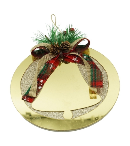 Ornament brad, Flippy, Clopotel, Auriu, Lucios, 17*17CM, Acril, Interior/ Exterior
