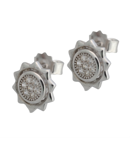 Cercei Soare cu Zirconii, Argint 925, 1.24 g