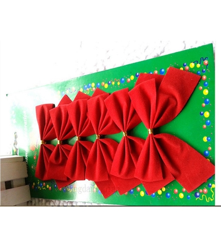 Set 6 fundite pentru brad, Rosii, clasice , 7 x 8 cm, din poliester, Flippy