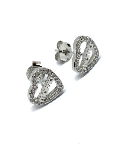 Cercei din Argint 925 Jolie Silver, Model Inimi cu Mama, 12 x 12 mm, 2.8 g