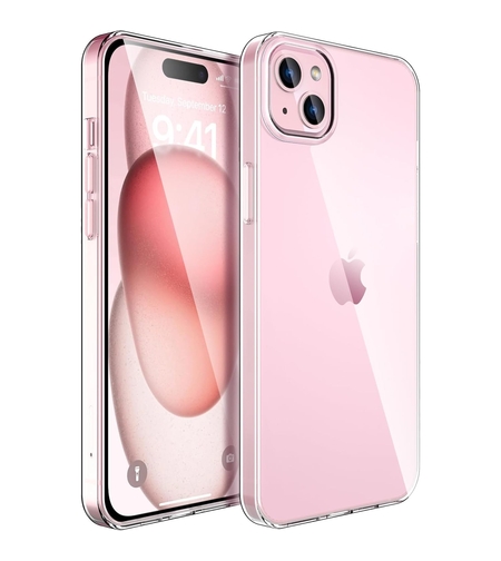 Husa de Protectie din Silicon, pentru Apple iPhone 15, PC, Antisoc, Rezistenta la Impact, Transparenta