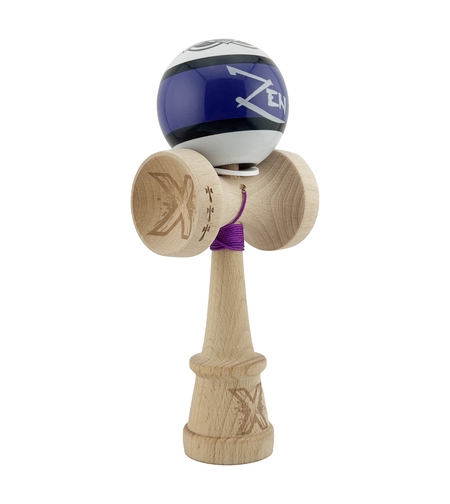 Kendama X Zen Series Originala, Profesionala, Flippy, Cupe Mari KING SIZE V3, Super Sticky, Gaura in Baza, Rulment Metalic, din lemn 18 cm, Ata 62/65 cm, Violet