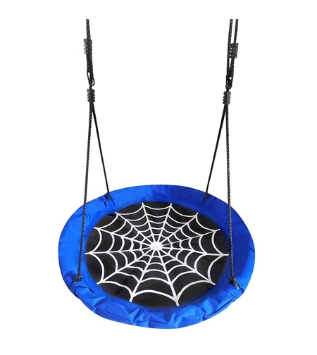 Leagan tip cuib Spider, 100cm, inaltime reglabila, 150 kg, Albastru Negru