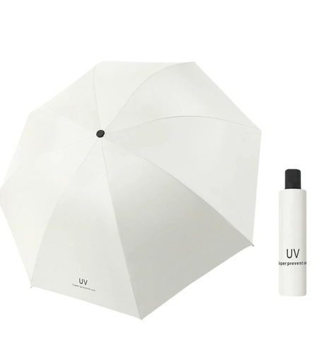 Umbrela de Ploaie Unisex, Flippy, cu Protectie UV Soare, Rezistenta la Vant si Ploaie, Pliabila, din Vinil si Otel, 96 x 67 cm, Bej deschis