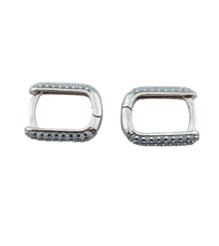 Cercei pentru Dame ,Jolie Silver, Argint 925, Design Modern Minimalist, Model U cu Cristale, 2.31 g, Argintiu/ Argintiu