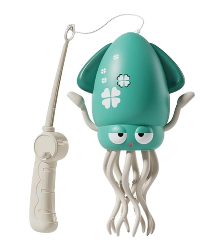 Caracatita Dansatoare, Flippy, +3 Ani, 3 Moduri, din ABS, Incarcare USB, cu Undita Inclusa, 12.6 x 7.6 x 20.7 cm, Verde