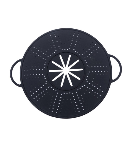Capac Sita pentru Tigaie, Vafy, 28 inch, Capac din Silicon pentru Scuregere, Rezistent la Remperaturi ridicate, Anti-Stropire, Deflector de Ulei, Negru