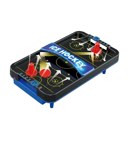Masa Ice Hockey, Flippy, cu Tabela de Scor, 2 Pucuri, din ABS, pentru Adulti/Copii +5 Ani, 28 x 8 x 16 cm, Negru