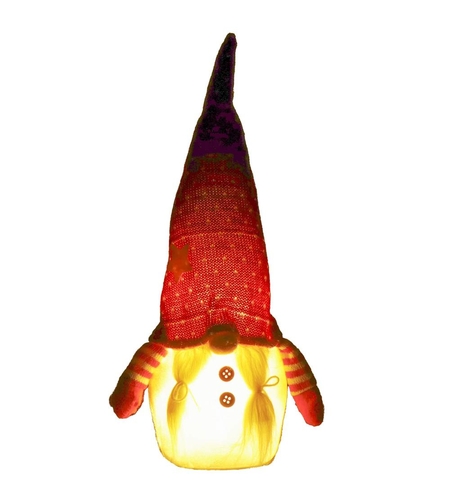 Figurina Craciun, Spiridus, cu iluminare LED, 33cm