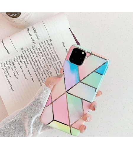 Husa protectie pentru Samsung S20 Ultra Soft IMD TPU Marble Geometric Roz