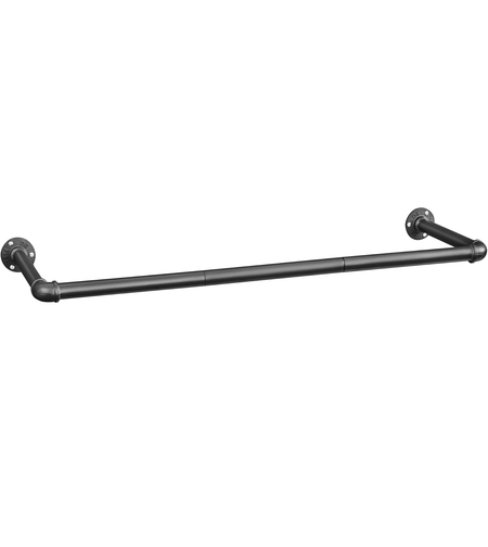 SONGMICS Suport bara de perete pentru haine, stil industrial, metal, 92x30 cm, negru