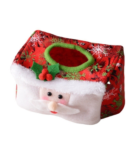 Cutie Decorativa pentru Servetele, Flippy, Model Mos Craciun, Tematica Craciun, 16 x 10 cm, Rosu