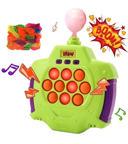 Joc Pop-It Antistres, Flippy, Electronic, 50 de Baloane, Muzica, 2 Moduri de Joc, Nivel Maxim 200, 14.5x13.5x5.7cm, Verde