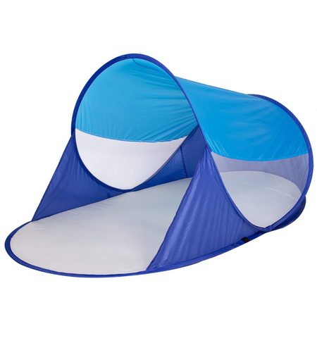Cort plaja si picnic semi-deschis Sersimo, protectie UV, 200x120x95cm, albastru