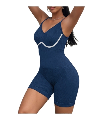Costum de Fitness/Yoga, Flippy, One Piece, pentru Femei, Material Elastic, Spandex, Albastru, Marime S