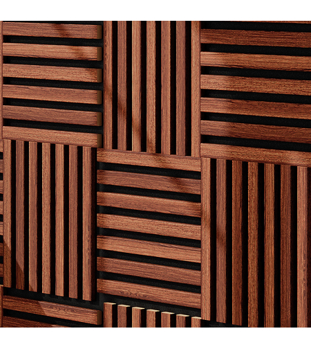 Modul riflaj MDF decorativ LDA PREMIUM de tip panou acustic, Stejar Maro, 30x30 cm