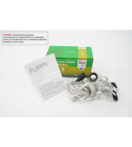 Instalatie de Craciun Tip Liniar, 8 jocuri de lumini, Fir Transparent, 5 m, 50 LED -uri, Albastru